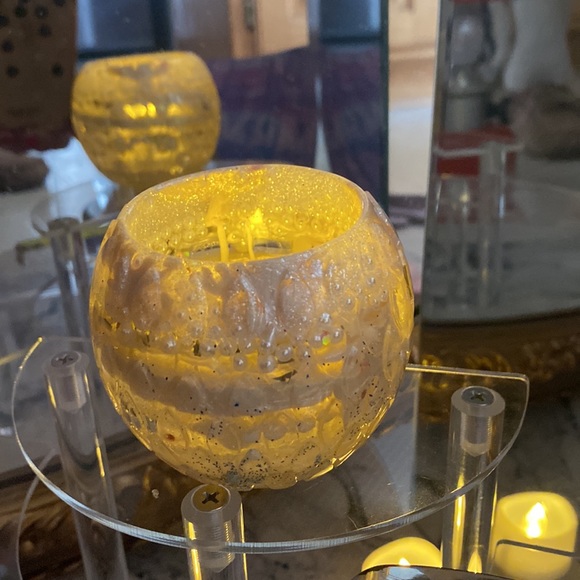 Pearl Votive  Holder with Flameless Candle! Handmade by Pippy! 💍🤍🕯Non Toxic💯 - Picture 5 of 6